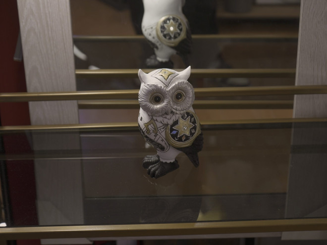 hibou avec motifs de musique