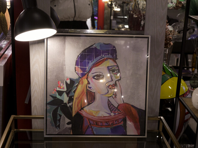 tableau peinture représentant femme avec béret